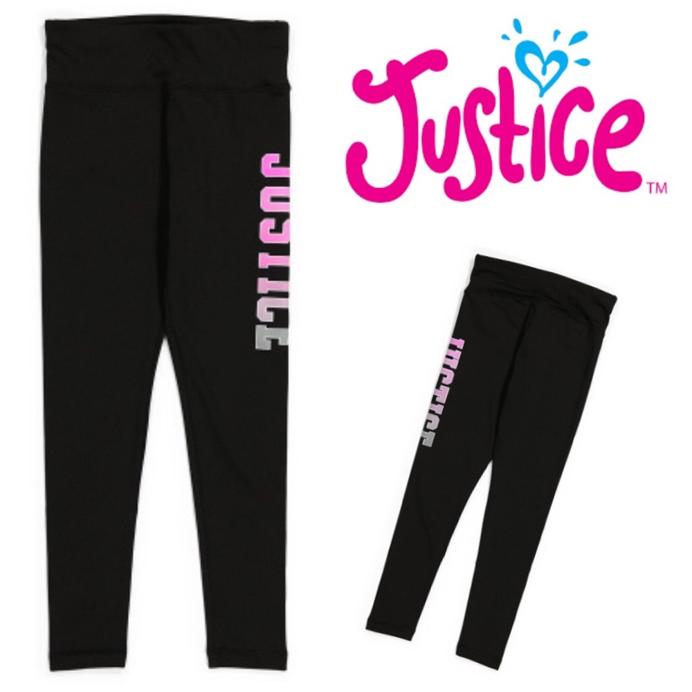 Justice Leggings - Girls - Pink & Black Valentine’s Day Leggings, New